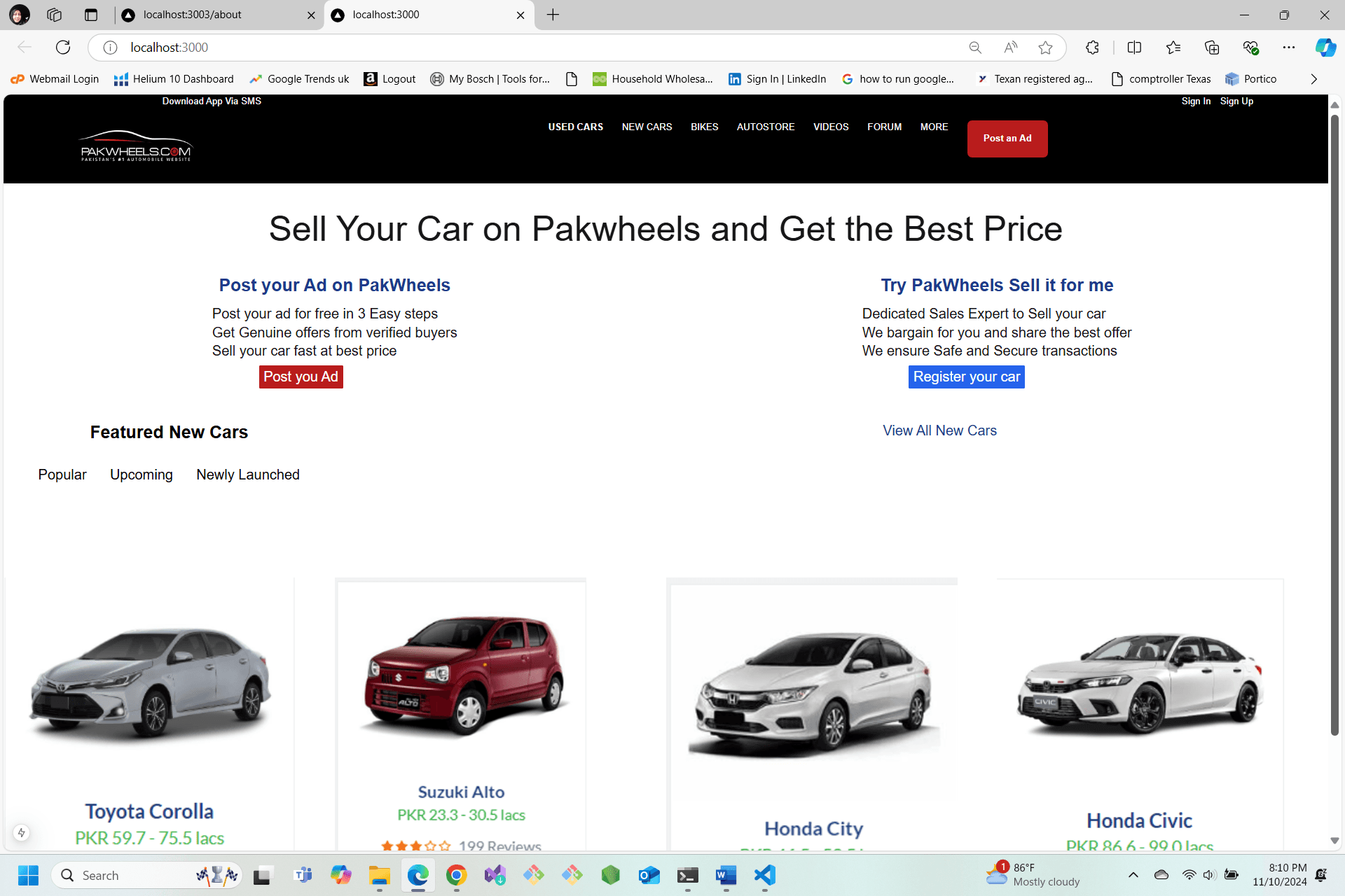 Pak Wheels website